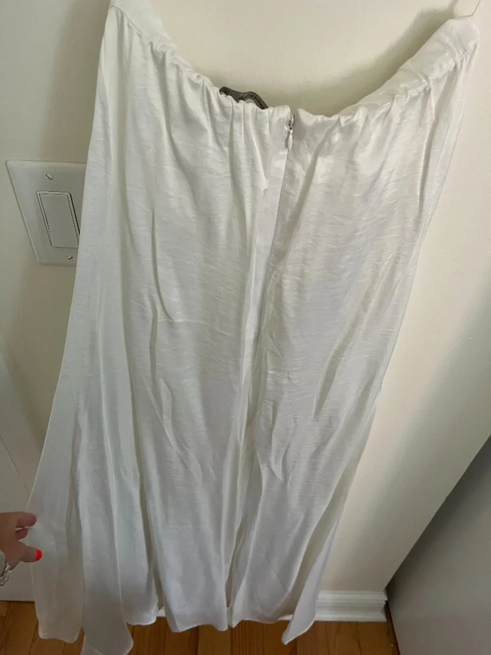 White Strapless Trapeze Maxi Dress - Picture 5 of 5